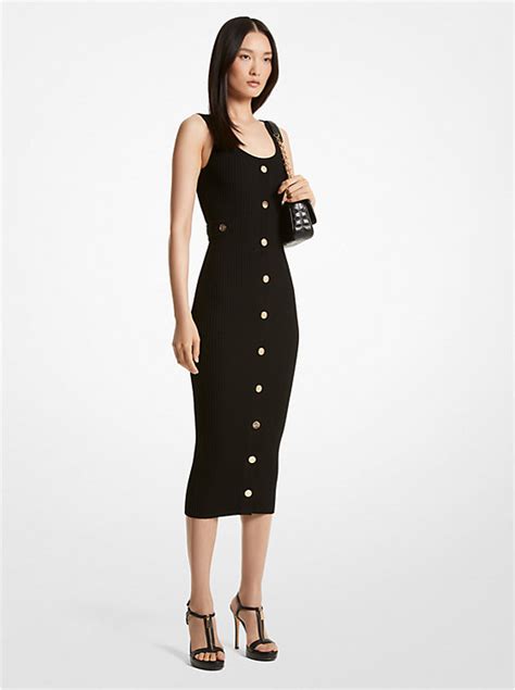 michael michael kors ribbed stretch knit midi dress|Michael Kors knit dress.